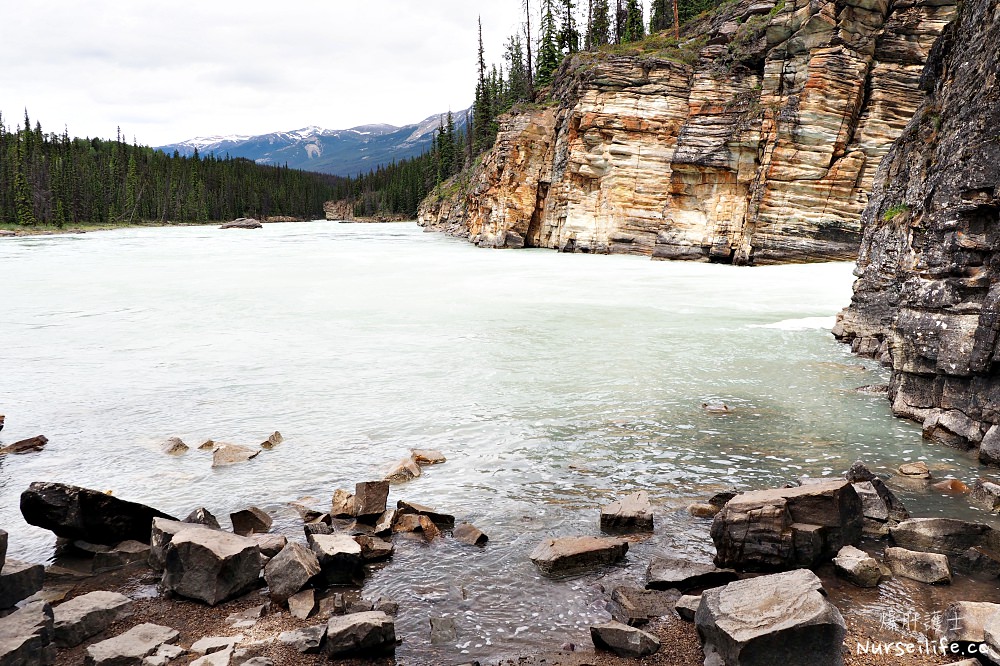 加拿大｜阿薩巴斯卡瀑布 Athabasca Falls．近距離感受萬年奔馳的衝擊 - nurseilife.cc